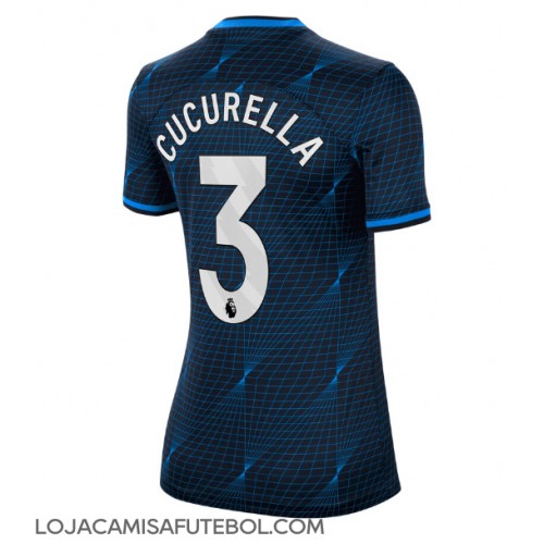 Camisa de Futebol Chelsea Marc Cucurella #3 Equipamento Secundário Mulheres 2023-24 Manga Curta